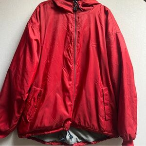 Vintage Nike Reversible Zip-Up Hoodie Red/Grey Zip Front Rare Find Men’s Sz 2XL